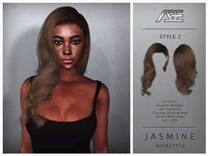 Sims 4 — Ade - Jasmine / Style 2 (Hairstyle) by Ade_Darma — Jasmine Hairstyle - Style 2 Right part is in front of the