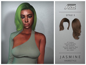 Sims 4 — Ade - Jasmine / Style 3 (Hairstyle) by Ade_Darma — Jasmine Hairstyle - Style 3 Right part is on the back of the
