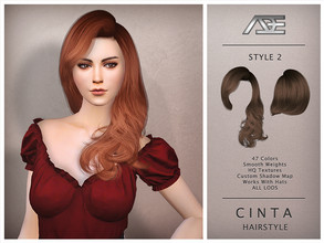 Sims 4 — Ade - Cinta Style 2 (Hairstyle) by Ade_Darma — Cinta Hairstyle - Style 2 New Hair Mesh 47 Colors HQ Textures No