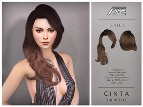 Sims 4 — Ade - Cinta Style 3 (Hairstyle) by Ade_Darma — Cinta Hairstyle - Style 3 New Hair Mesh 47 Colors HQ Textures No