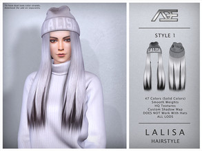 Sims 4 — Lalisa Style 1 (Hairstyle) by Ade_Darma — Lalisa Hairstyle - Style 1 Dual tone strands and Beanie Colors can be