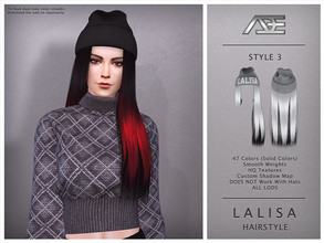 Sims 4 — Ade - Lalisa Style 3 (Hairstyle) by Ade_Darma — Lalisa Hairstyle - Style 3 Dual tone strands and Beanie Colors