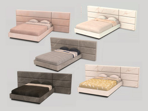Sims 4 — Bedroom Kalea Bed Double by ung999 — Bedroom Kalea Bed Double Color Options : 5