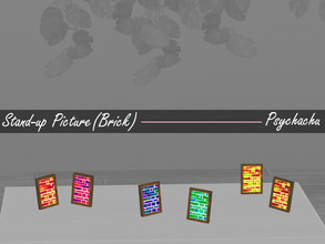 Sims 4 — Psychachu - Picture Frame 1 (Brick) by Psychachu — (6 swatches) - A vibrant, modern, brick design in 6 daring