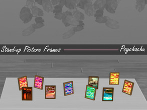 Sims 4 — Standup Picture Frames by Psychachu — (2 items) - Brick and Nature! Are you a modern Sim, do you prefer heading