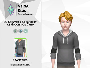 Sims 4 — Adult BG Crewneck Sweatshirt as Hoodie for Child by David_Mtv2 — Available in 6 swatches for child only I