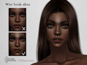 Sims 4 — Wet look skin (Skin detail) by coffeemoon — "Skin detail" category 8 intensity levels for male and