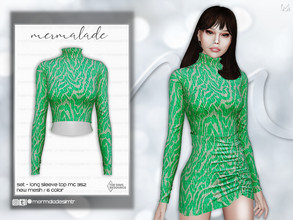 Sims 4 — Set- Long Sleeve Top MC352 by mermaladesimtr — New Mesh 6 Swatches All Lods Teen to Elder For Female
