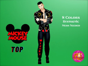 Sims 4 — Mickey Set (Male Shirt) by XXXTigs — 8 Colors Synthetic Mesh Needed
