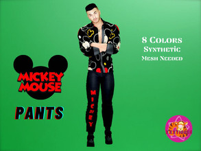 Sims 4 — Mickey Set (Male Pants) by XXXTigs — 8 Colors Synthetic Mesh Needed