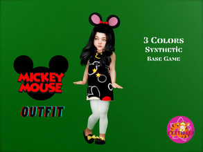 Sims 4 — Mickey Set (Toddler Outfit) by XXXTigs — 3 Colors Synthetic Base Game
