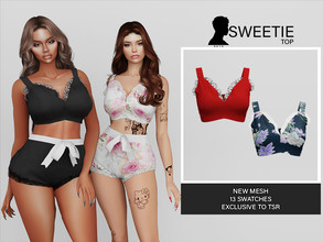 Sims 4 — Sweetie (Top) by Beto_ae0 — Women's pajamas with many colors and patterns, I hope you like it - 13 colors -