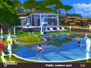 Sims 4 — Summer Pool_NO CC by evi — An open air public pool which is the perfect meeting place for the neighbours.