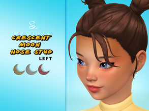 Sims 4 — Crescent Moon Nose Stud (left nostril) by simlasya — All LODs New mesh 5 swatches Teen to elder Custom thumbnail