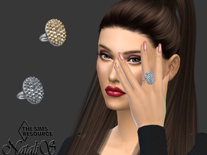 Sims 4 — Diva pave ring by Natalis — Diva oval shape pave ring. 3 crystal colors. 3 metal colors. Female teen-elder. HQ