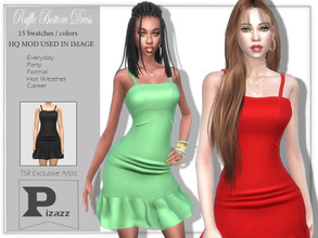 Sims 4 — Ruffle Bottom Dress by pizazz — Ruffle Bottom Dress for your sims 4 games. The dress is stylish and modern great