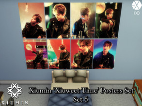 Sims 4 — Xiumin(EXO) 'Xiuweet Time' Posters Set 5 by PhoenixTsukino — Set of posters featuring KPOP idol Xiumin of the