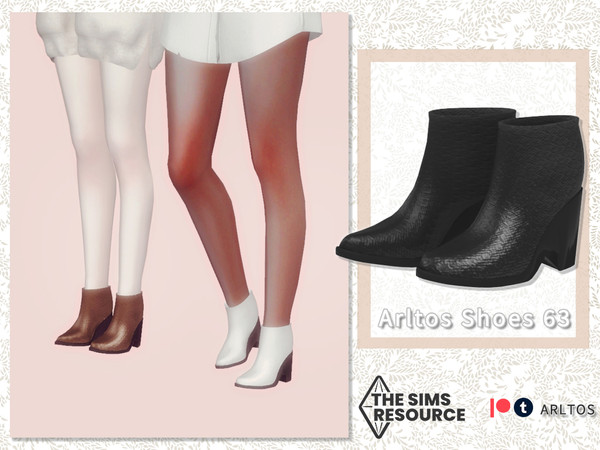 Sims 4 — Shiny leather boots / 63 by Arltos — 7 colors. HQ compatible.