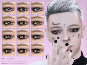 Sims 4 — Eyes 22 (HQ) by Caroll912 — A 12-swatch realistic set of eyes in different shades of blue, green, grey and