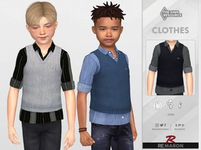 Sims 4 — Formal Shirt With Vest 01 for Child by remaron — Formal Shirt with vest for Child in The Sims 4