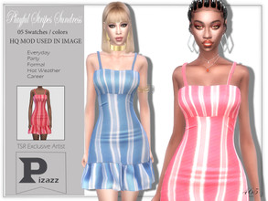 Sims 4 — Playful Stripes Sundress by pizazz — Playful Stripes Sundress for your sims 4 games. The dress is stylish and