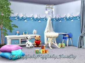 Sims 4 — MB-HiggledyPiggledy_BlueSky by matomibotaki — MB-HiggledyPiggledy_BlueSky Lovely kids wallpaper with fluffy