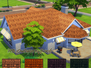 Sims 4 — MB-Outworn_Roof by matomibotaki — MB-Outworn_Roof Heavily used roof with corrugated roof tiles in 4 different