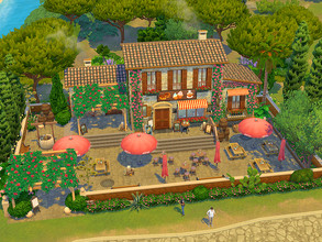 Sims 4 — Tartosa Bakery - no CC  by Flubs79 — here is a Mediterranean Cafe for your Sims the size of the lot is 30 x 20 