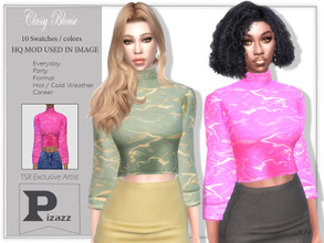 Sims 4 — Classy Blouse by pizazz — Classy Blouse Top for your female sims. Sims 4 games. Put something stylish on your
