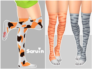 Sims 4 — Cat Socks by Saruin — Really cute socks meant to mimic kitty paws 8 Swatches HQ textures 