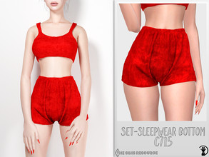 Sims 4 — Set-Sleepwear Bottom C715 by turksimmer — 10 Swatches Compatible with HQ mod Works with all of skins Custom