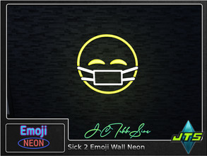 Sims 4 — Sick 2 Emoji Neon Wall Light by JCTekkSims — Created by JCTekkSims