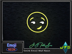 Sims 4 — Smirk Emoji Neon Wall Light by JCTekkSims — Created by JCTekkSims