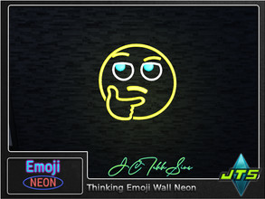 Sims 4 — Thinking Emoji Neon Wall Light by JCTekkSims — Created by JCTekkSims