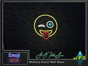 Sims 4 — Winking Emoji Neon Wall Light by JCTekkSims — Created by JCTekkSims
