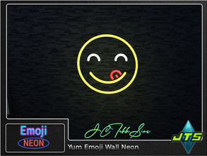 Sims 4 — Yum Emoji Neon Wall Light by JCTekkSims — Created by JCTekkSims