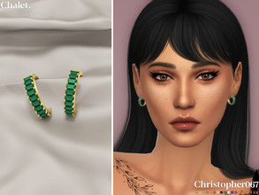 Sims 4 — Chalet Earrings by christopher0672 — This is a gorgeous set of small colorful emerald cut diamond-studded hoop