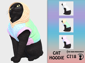 Sims 4 — Cat Hoodie C718 by turksimmer — 3 Swatches Compatible with HQ mod Works with all of skins Custom Thumbnail All