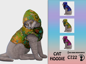 Sims 4 —  Cat Hoodie C722 by turksimmer — 3 Swatches Compatible with HQ mod Works with all of skins Custom Thumbnail All