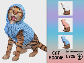 Sims 4 — Cat Hoodie C725 by turksimmer — 3 Swatches Compatible with HQ mod Works with all of skins Custom Thumbnail All