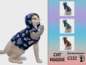 Sims 4 — Cat Hoodie C727 by turksimmer — 3 Swatches Compatible with HQ mod Works with all of skins Custom Thumbnail All