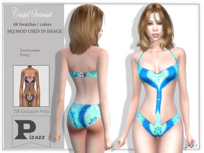Sims 4 — Coastal Swimsuit by pizazz — Coastal Swimsuit for your sims 4 games. the image above was taken in-game so that