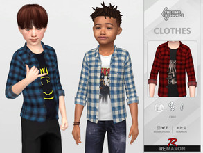 Sims 4 — 2 Shirts Bands 01 for Child by remaron — 2 Shirts Bands for Child in The Sims 4 ReMaron_C_2Shirts_Bands01 -10
