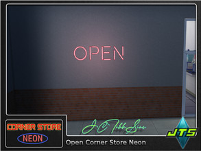 Sims 4 — Open Neon Corner Store Light by JCTekkSims — Created by JCTekkSims