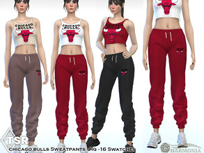 Sims 4 — Chicago Bulls Sweatpant by Harmonia — New Mesh All Lods 16 Swatches Please do not use my textures. Please do not