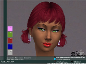 Sims 4 — Alexandra by Silerna — - Base game compatible - Earrings - Teen - Young adult - adult - elder - 5 colors - New