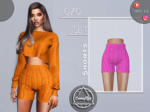 Sims 4 — SET 070 - Shorts by Camuflaje — Fashion set that includes a sweater & shorts ** Part of a set ** * New mesh