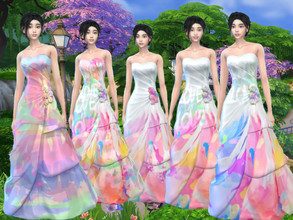 Sims 4 — Love is Love Wedding/Party/blessing/Civil partnership Dress by Makenziejayssims — Some Graffiti print/ Paint