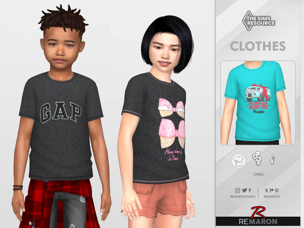 Sims 4 — Graphic Shirt 01 for Child by remaron — Graphic shirt for Child in The Sims 4 ReMaron_C_GraphicShirt01 -10