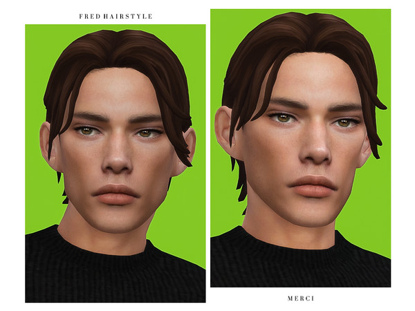 Sims 4 — Fred Hairstyle by -Merci- — New Maxis Match Hairstyle for Sims4. -24 EA Colours. -For male, teen-elder. -Base